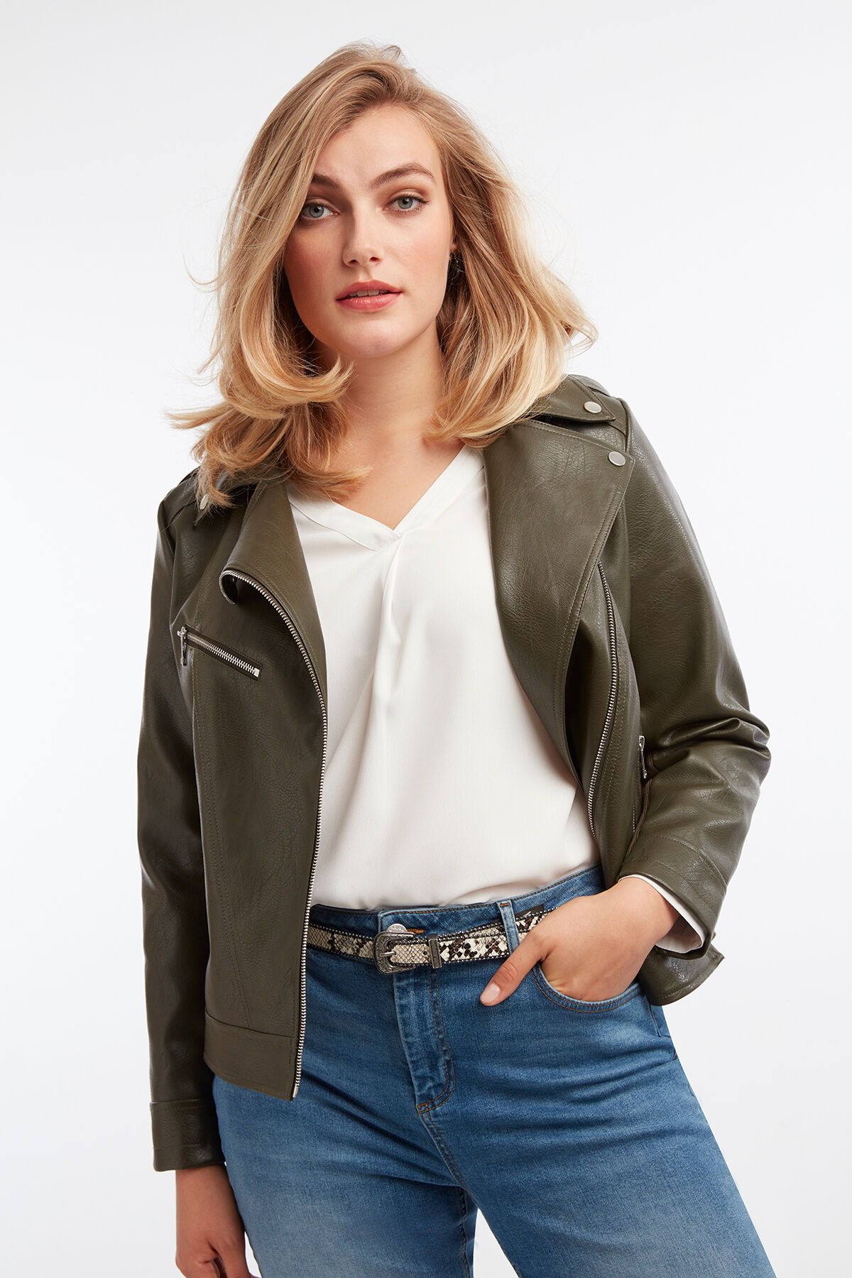 Veste style motard en similicuir image number 4