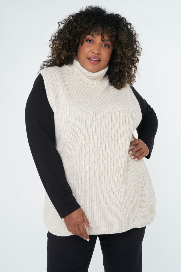 Spencer en maille avec col roulé image number 0