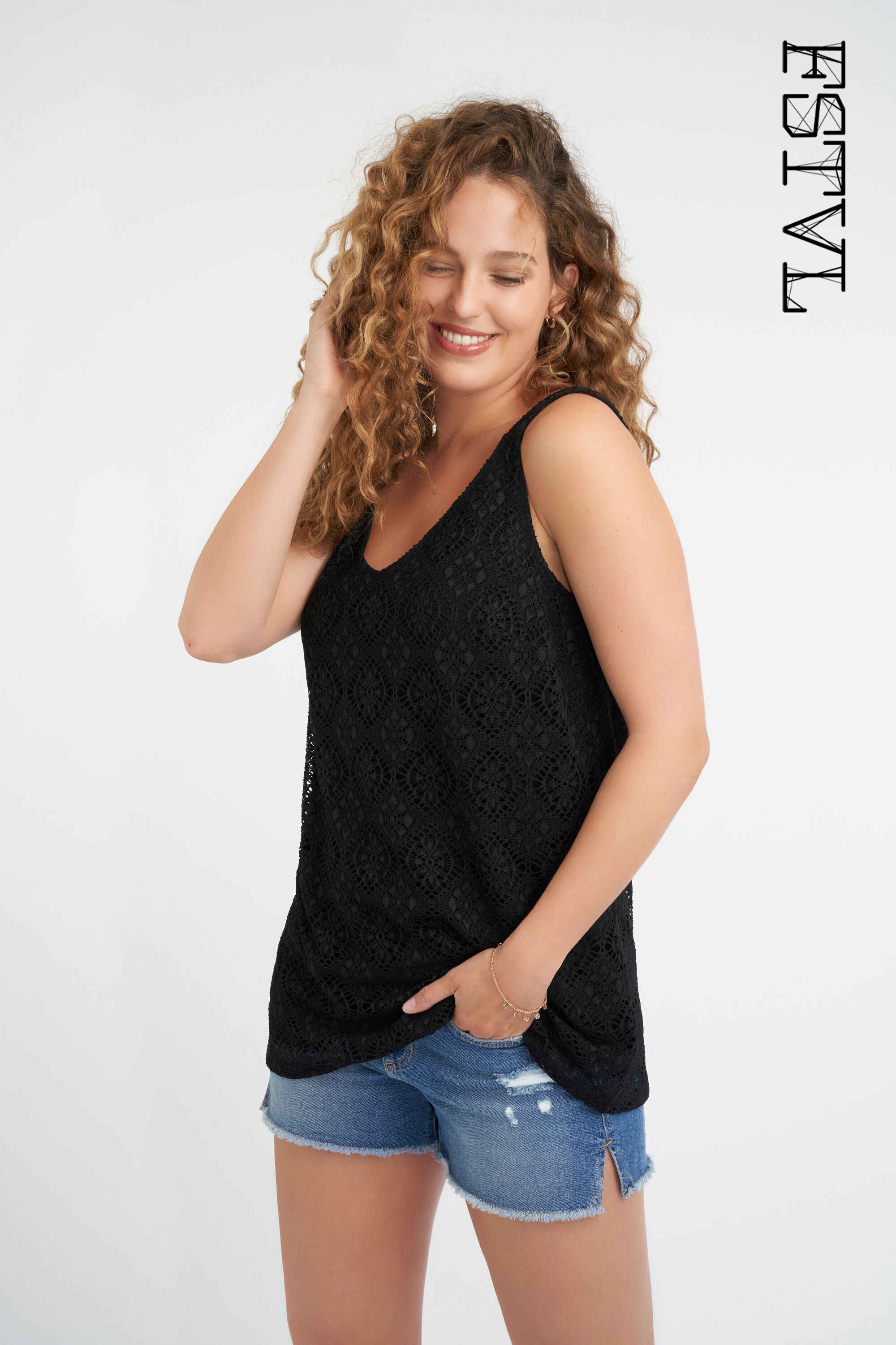 Haut sans manches en dentelle