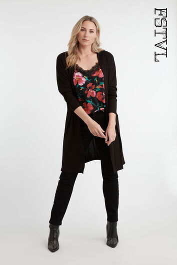 Cardigan long ouvert