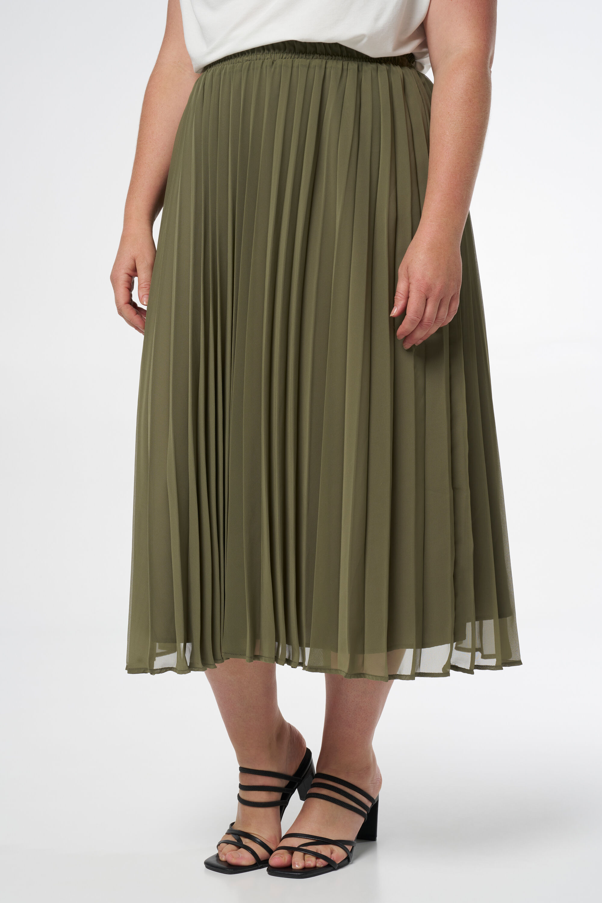 Femmes Jupe plissee Kaki clair MS Mode