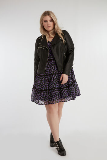 Veste style motard en similicuir