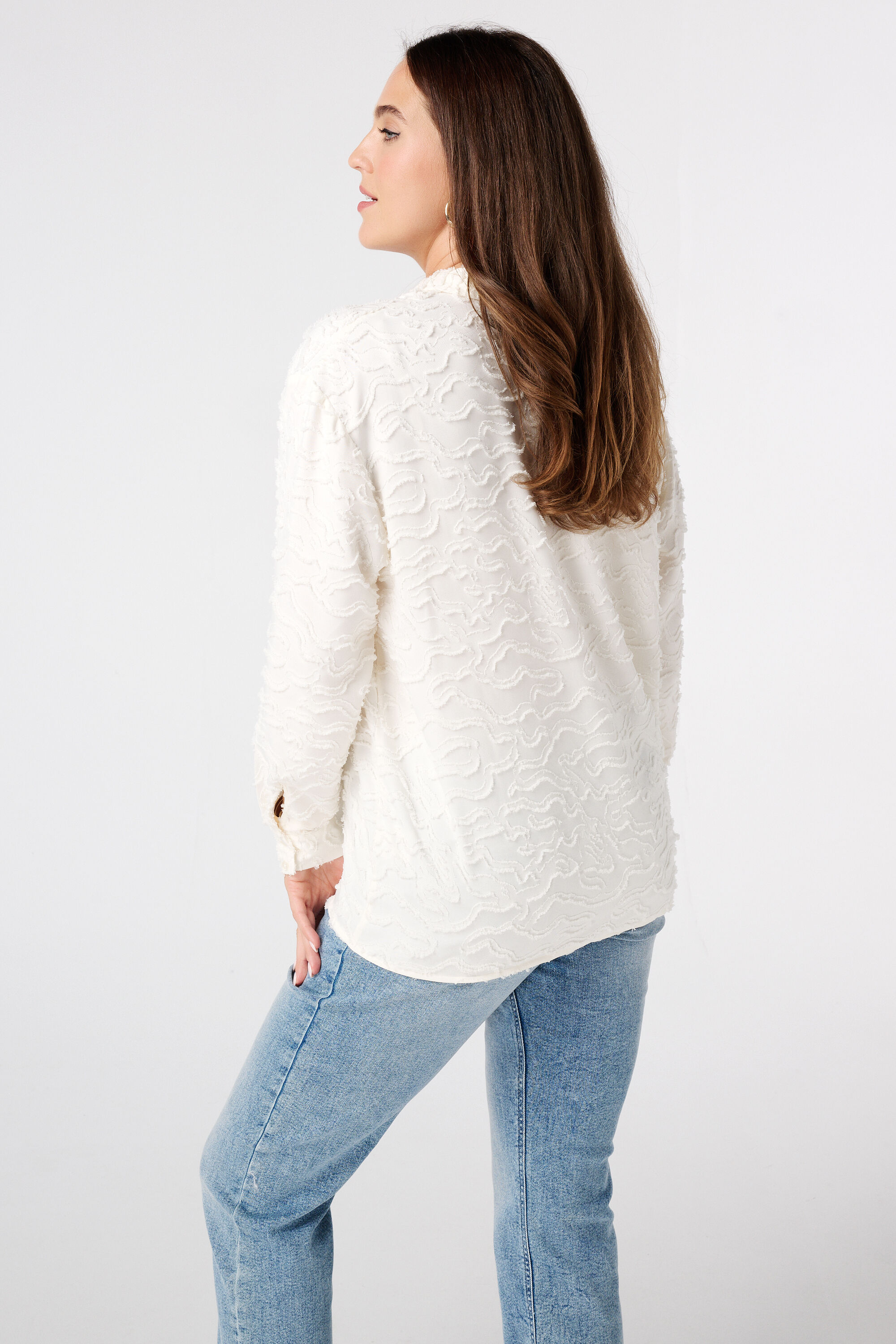 Blouse oversize en tissu structur&eacute; image number 3