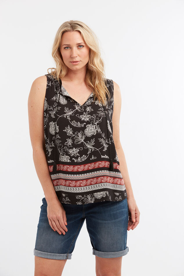 Chemisier sans manches avec imprimé cachemire image number 4