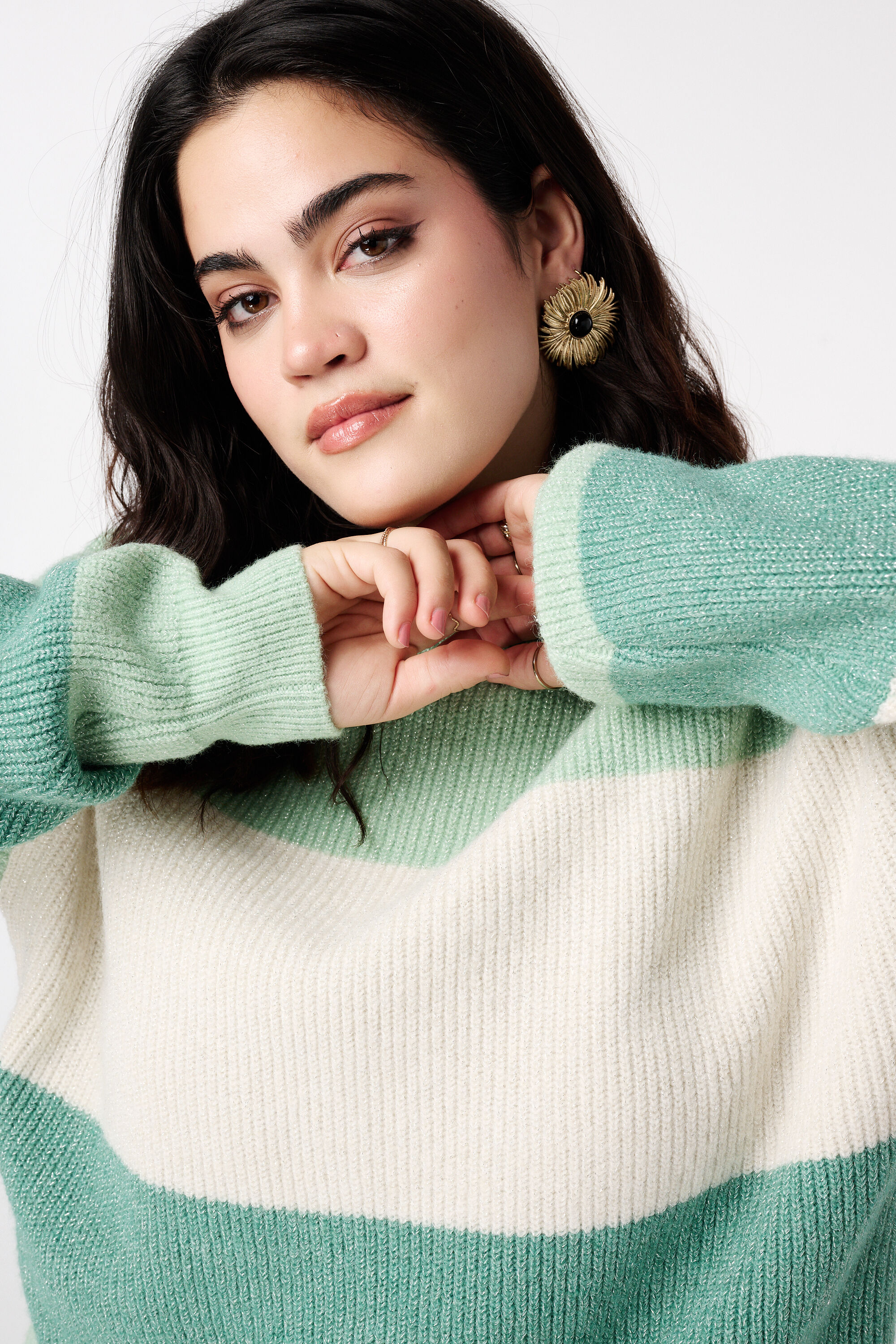 Pull en maille avec manches ballon image number 4