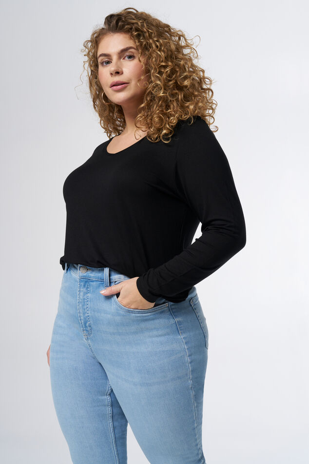 Haut à manches longues et col en V image number 0