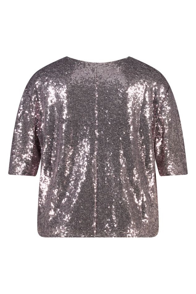 Haut à paillettes à manches courtes image number 2