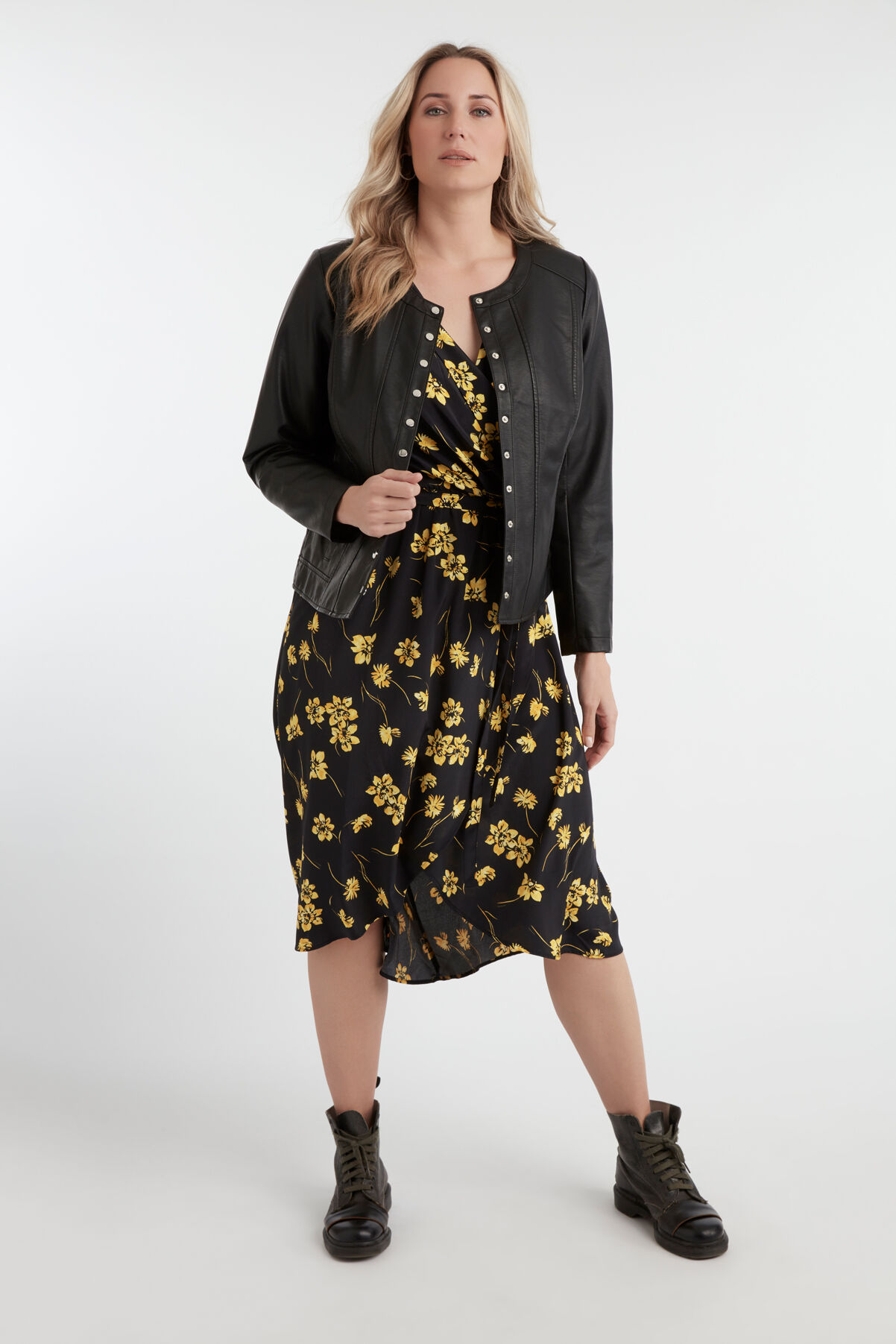 Veste en cuir PU &agrave; boutons-pression  image number 0