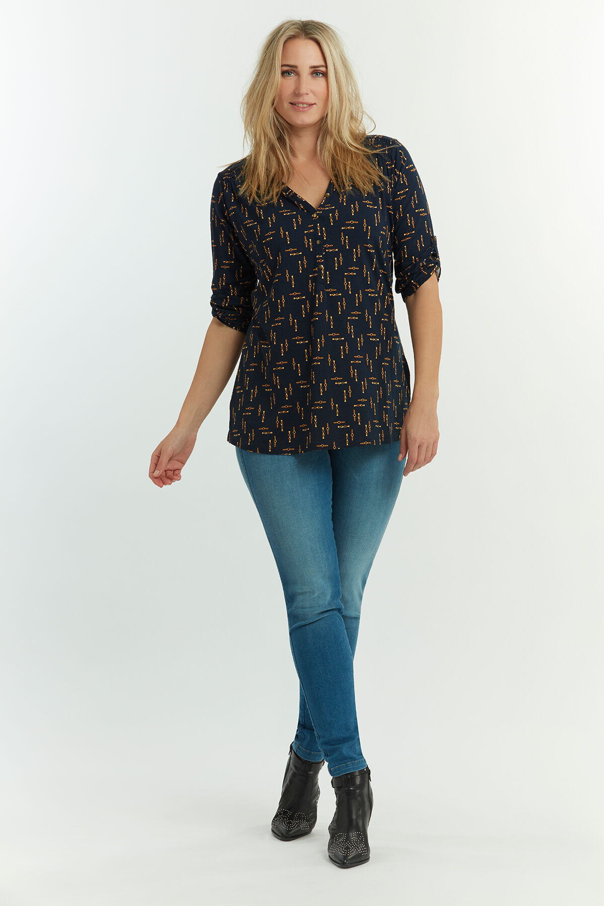 Tregging en denim coupe slim POPPY image number 4