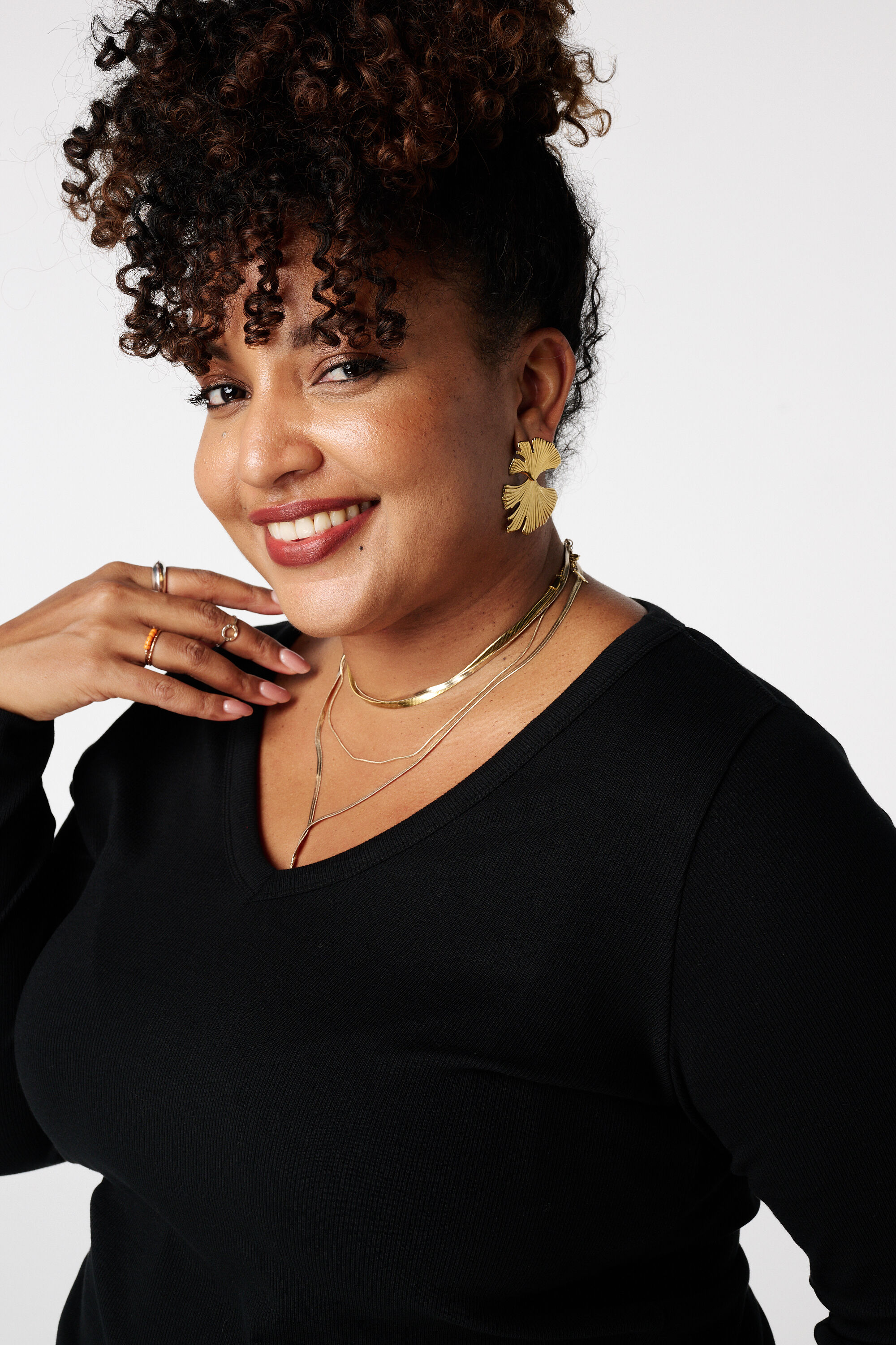 Haut c&ocirc;tel&eacute; &agrave; manches longues image number 4