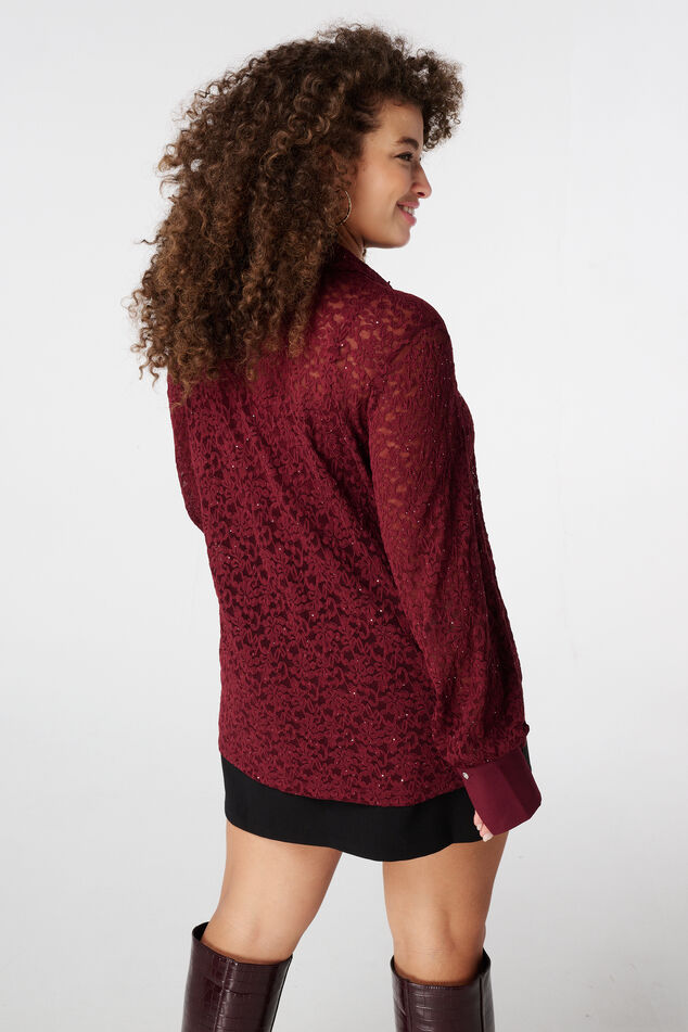 Top avec dentelle et paillettes image number 3