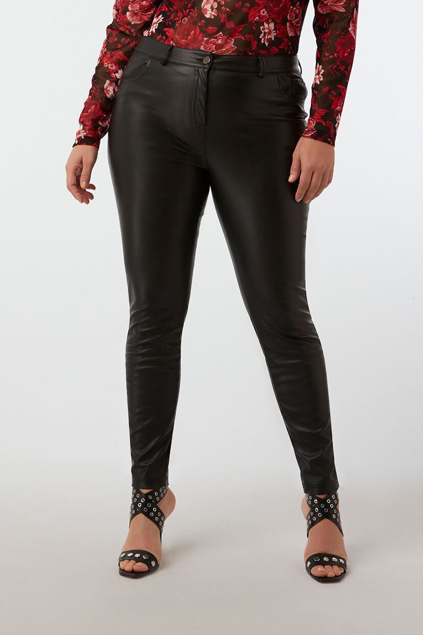 Pantalon jambe slim en similicuir image number 5