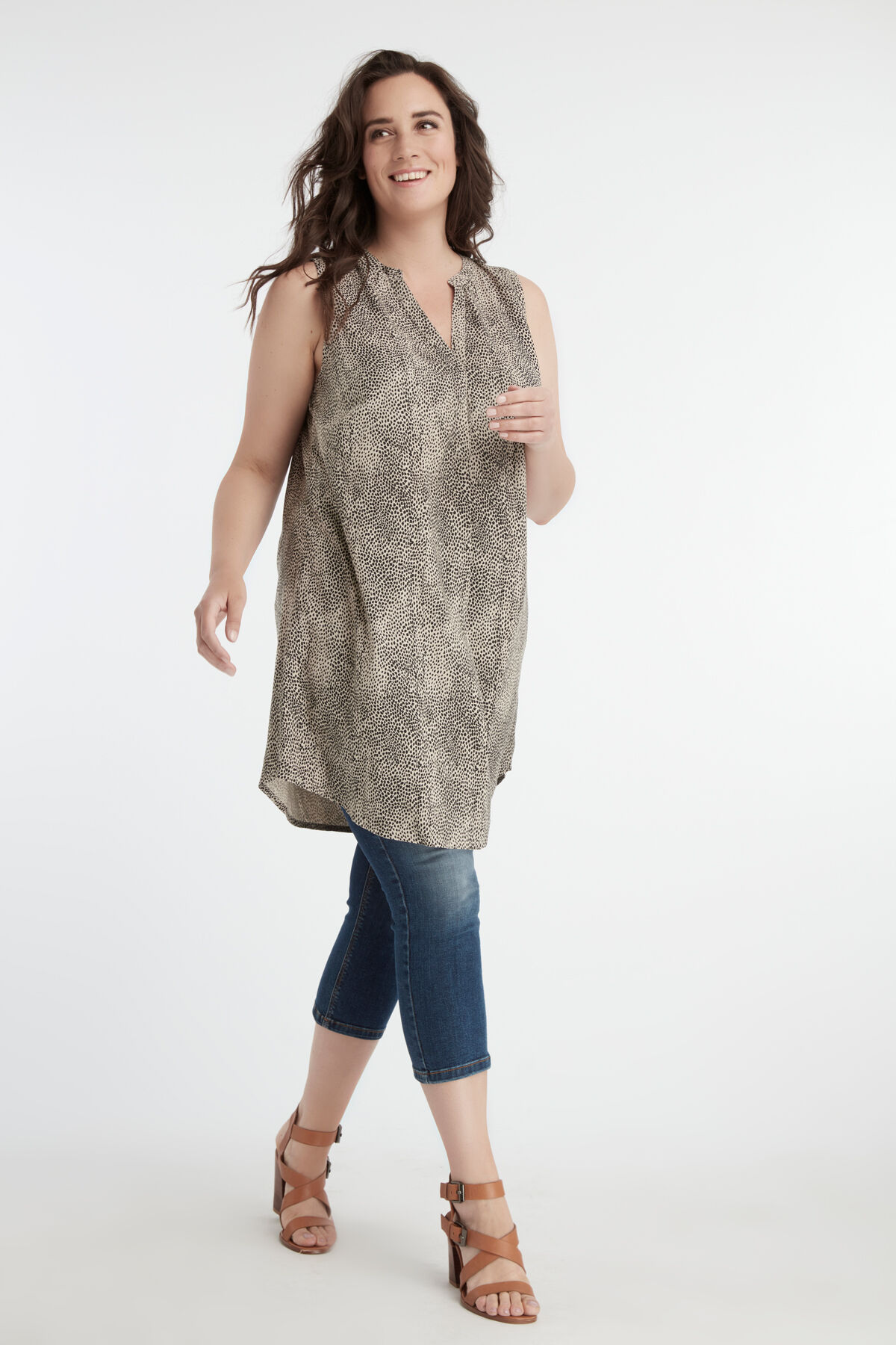 Chemisier long sans manches image number 5