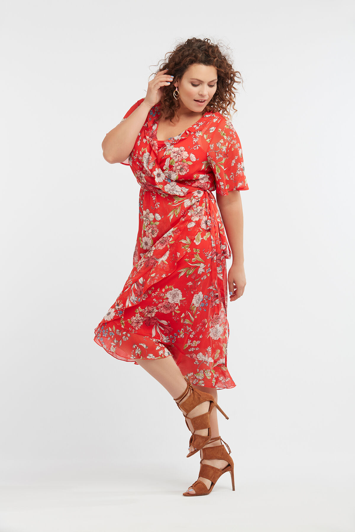 Robe portefeuille &agrave; imprim&eacute; floral image number 4