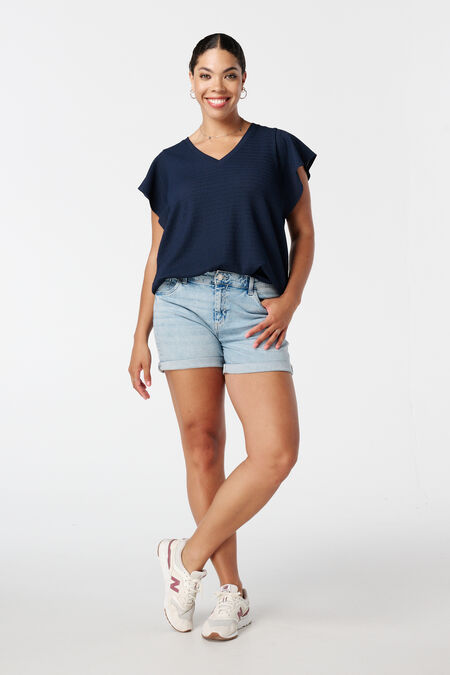 Short en jean avec tissu extensible Short en jean avec tissu extensible