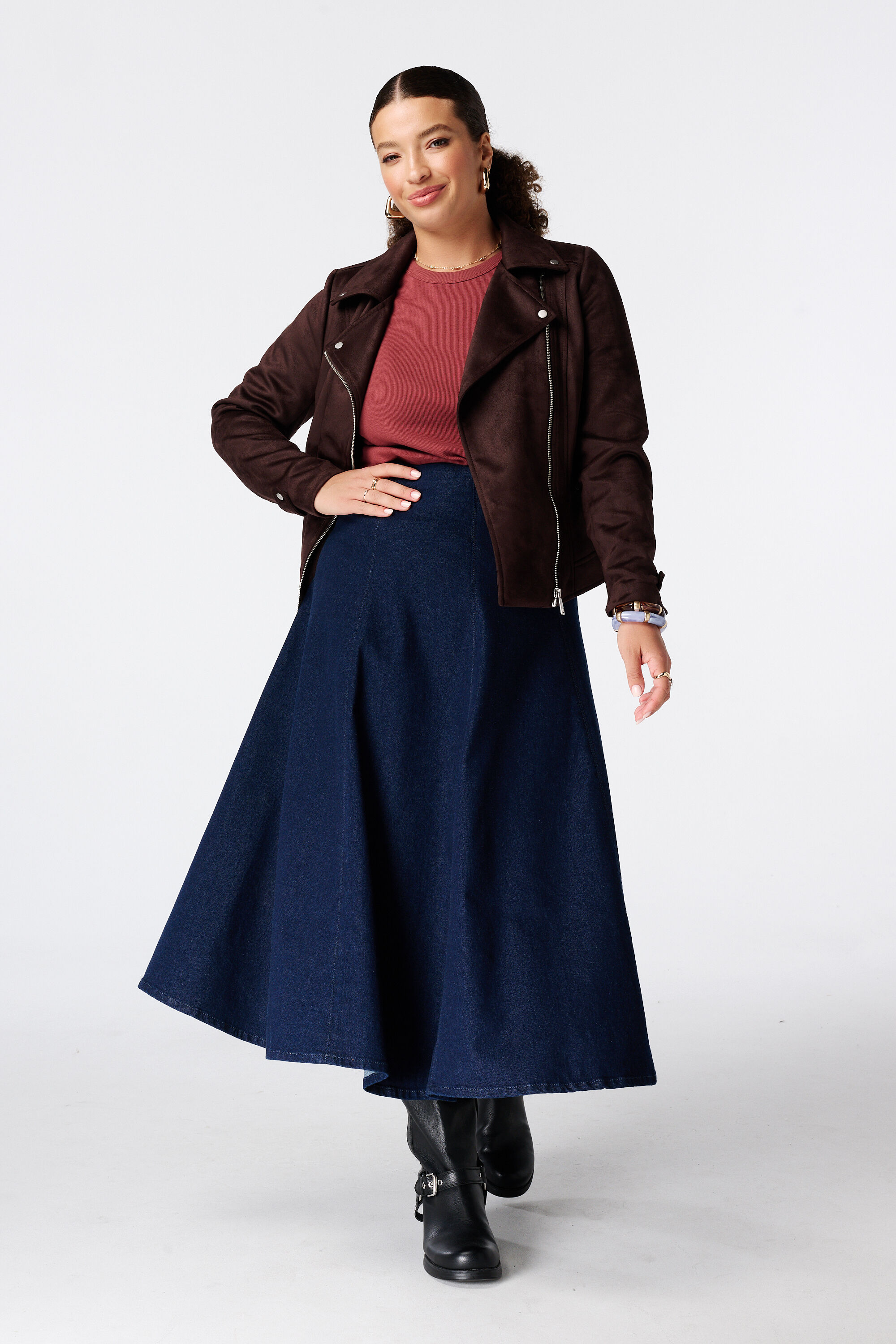 Jupe midi en jean