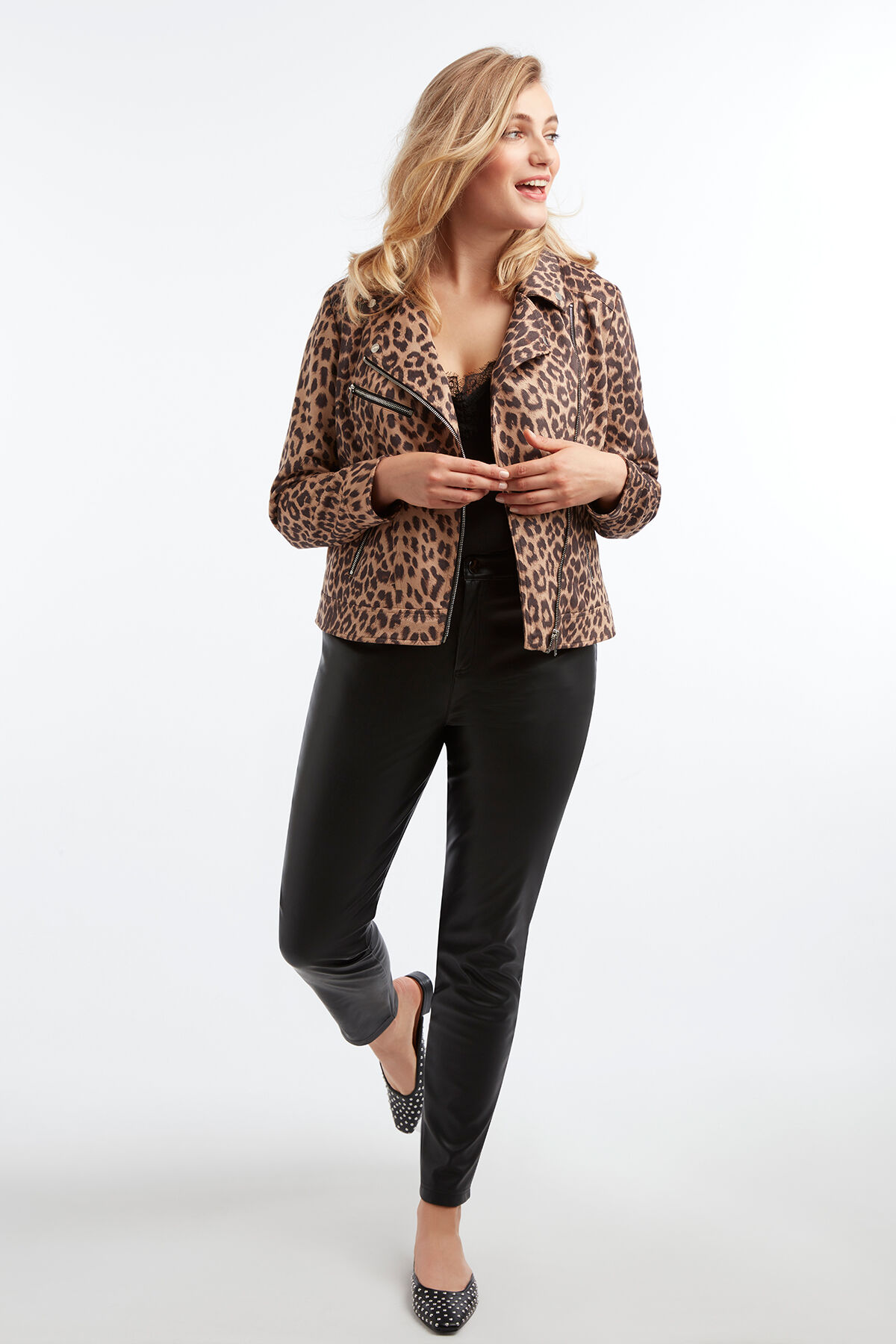 Veste motard imitation daim image number 4