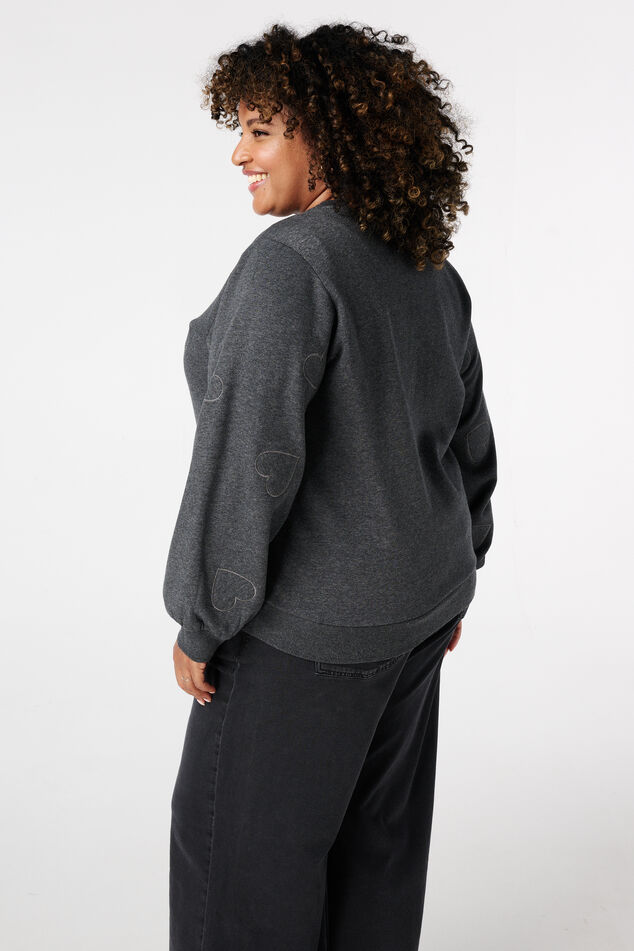 Pull avec cœurs brodés image number 3