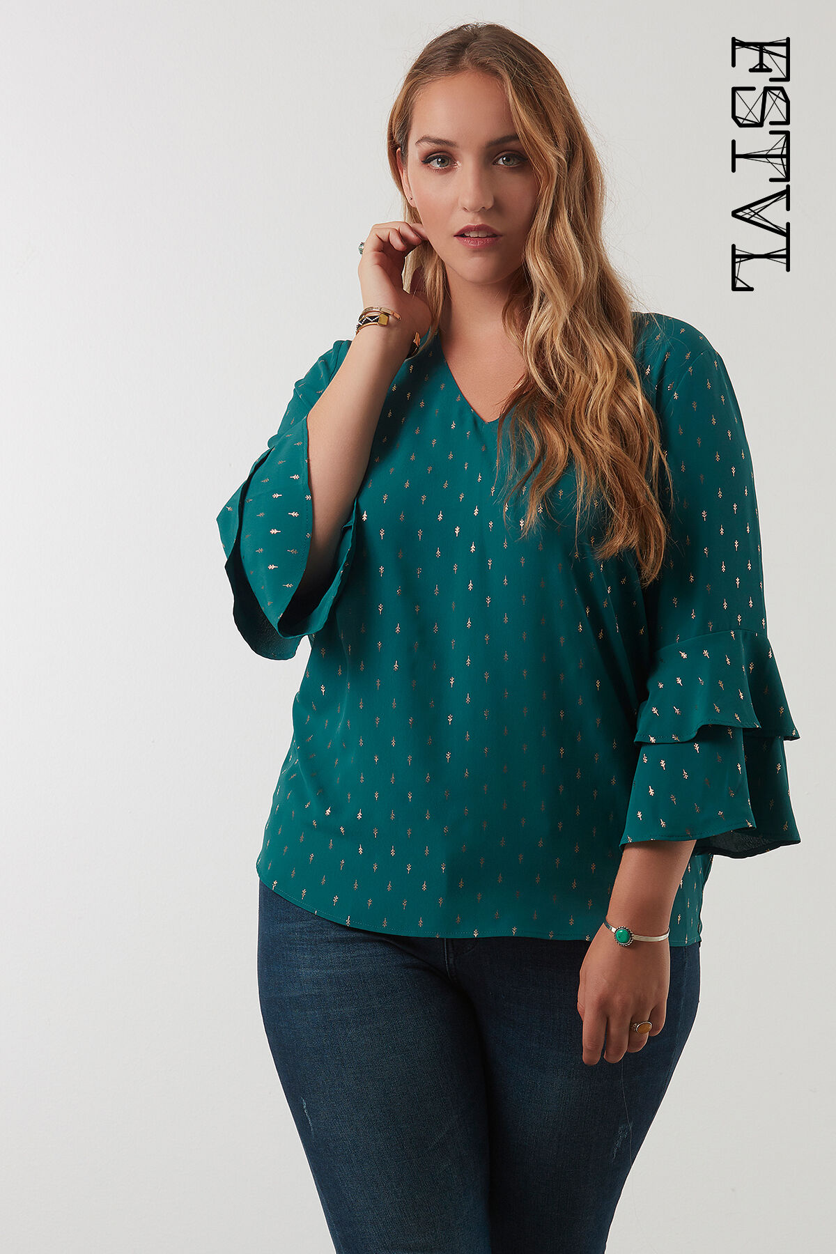 Chemisier avec manches &agrave; volants  image number 0