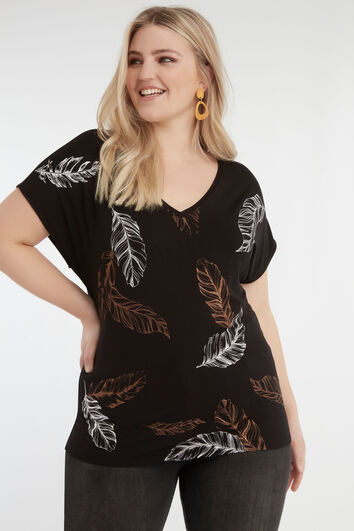 T-shirt avec imprim&eacute; botanique m&eacute;tallis&eacute;