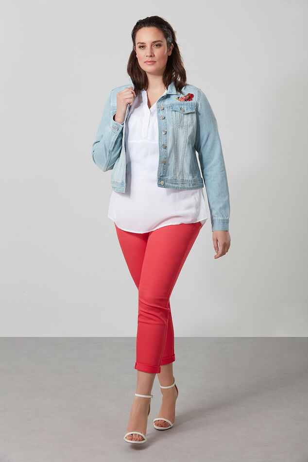 Veste en denim avec imprimé image number 3