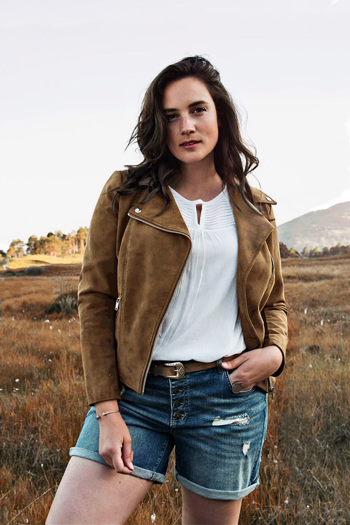 Femmes Veste imitation daim MS Mode