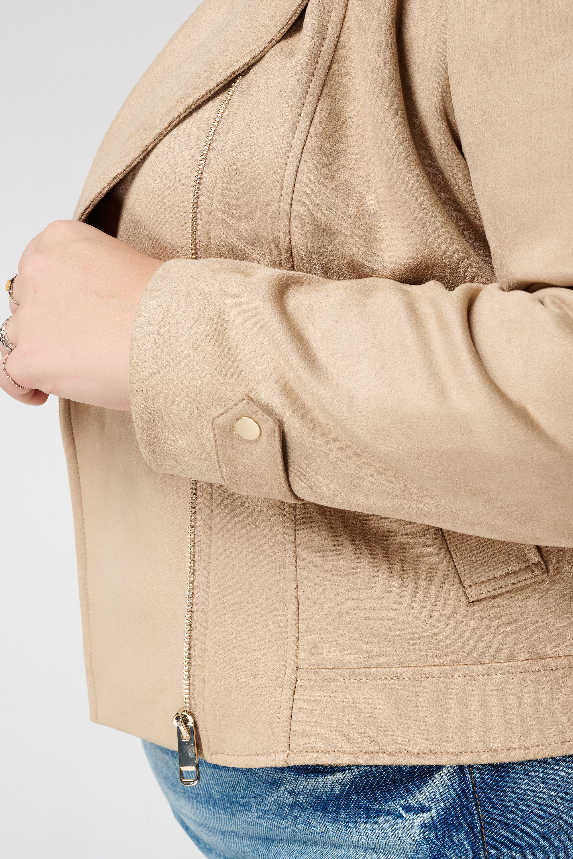 Veste biker en su&eacute;dine image number 6