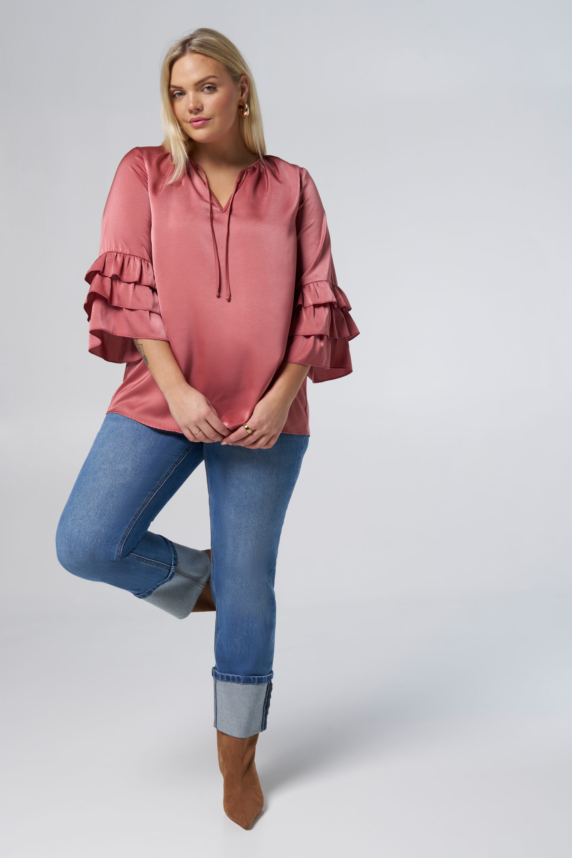 Chemisier &agrave; manches volant&eacute;es image number 5