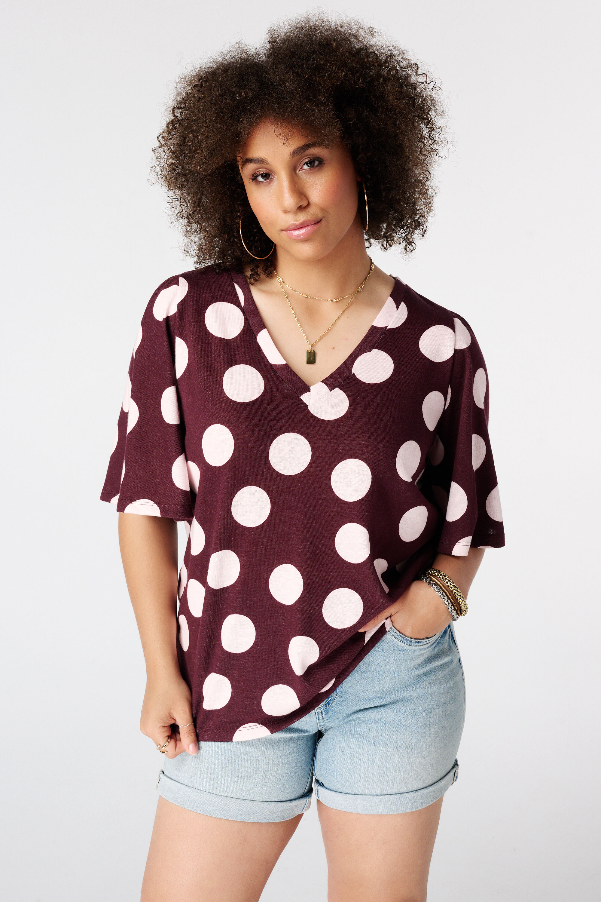 T shirt avec col en V