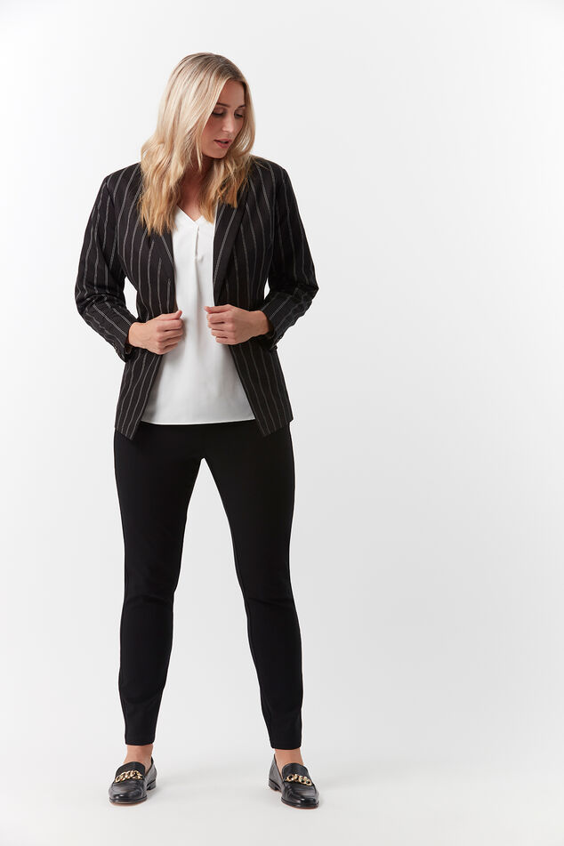 Veste blazer à fines rayures image number 4