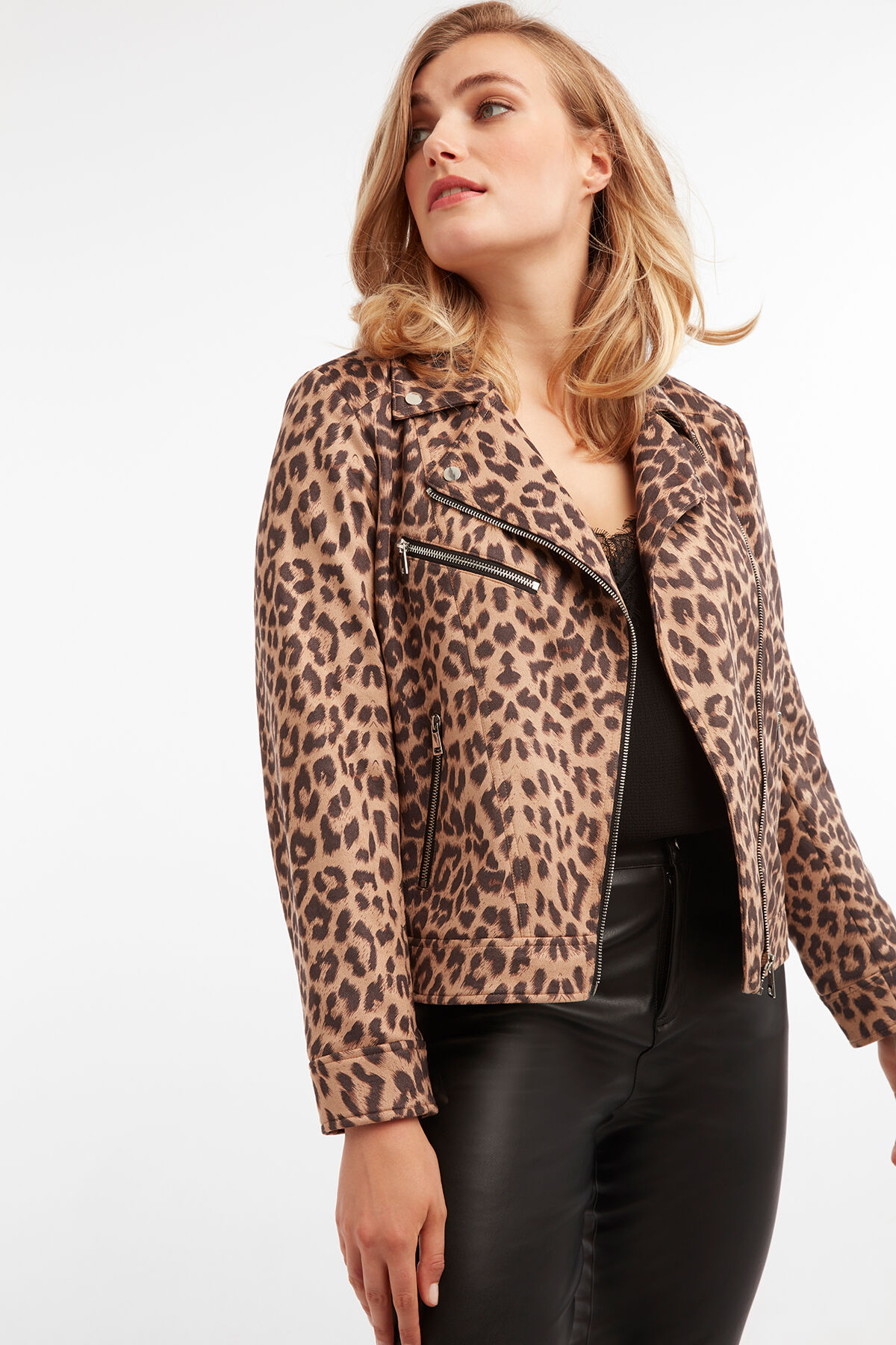 Veste motard imitation daim image number 3