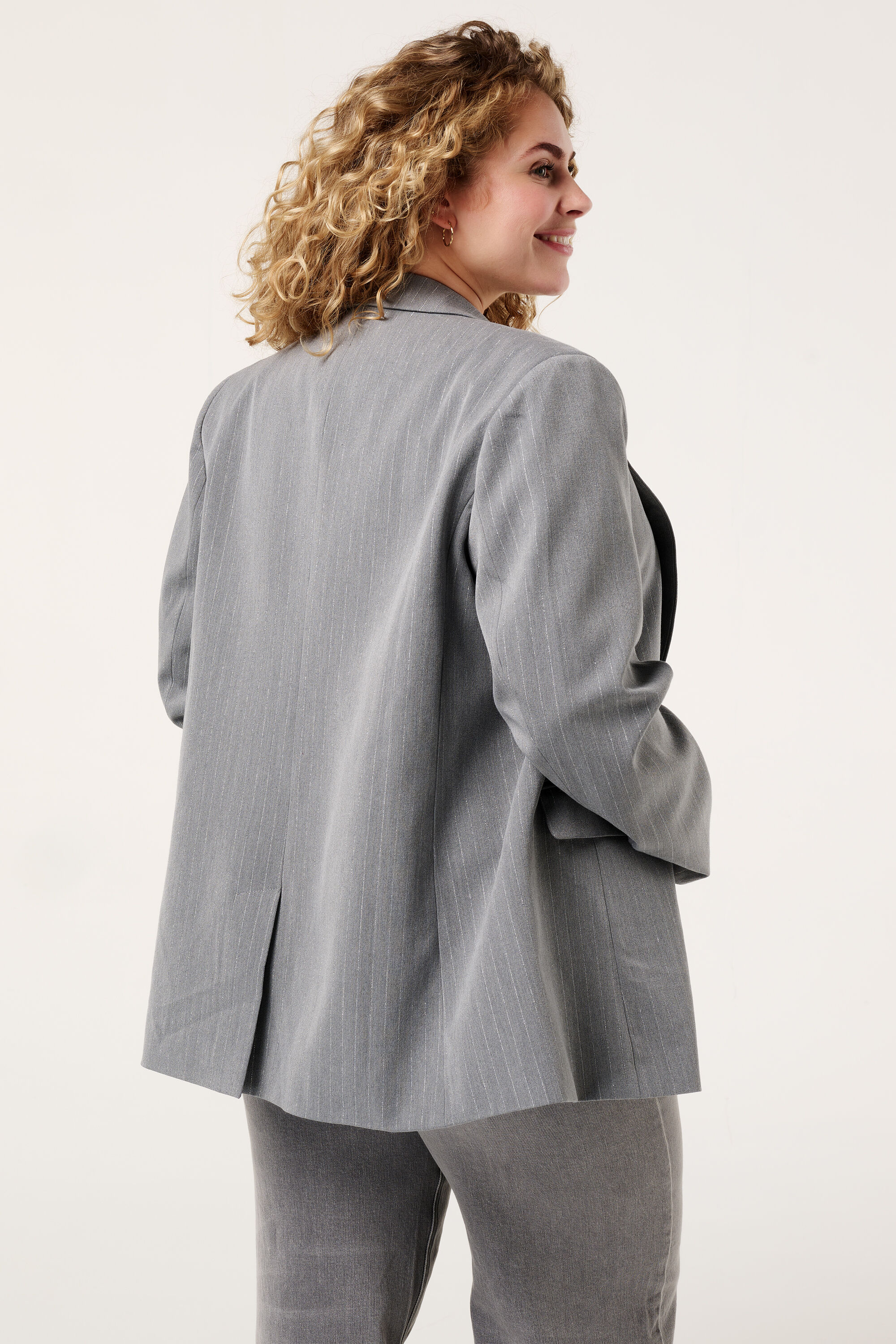 Blazer &agrave; rayures en lurex image number 3