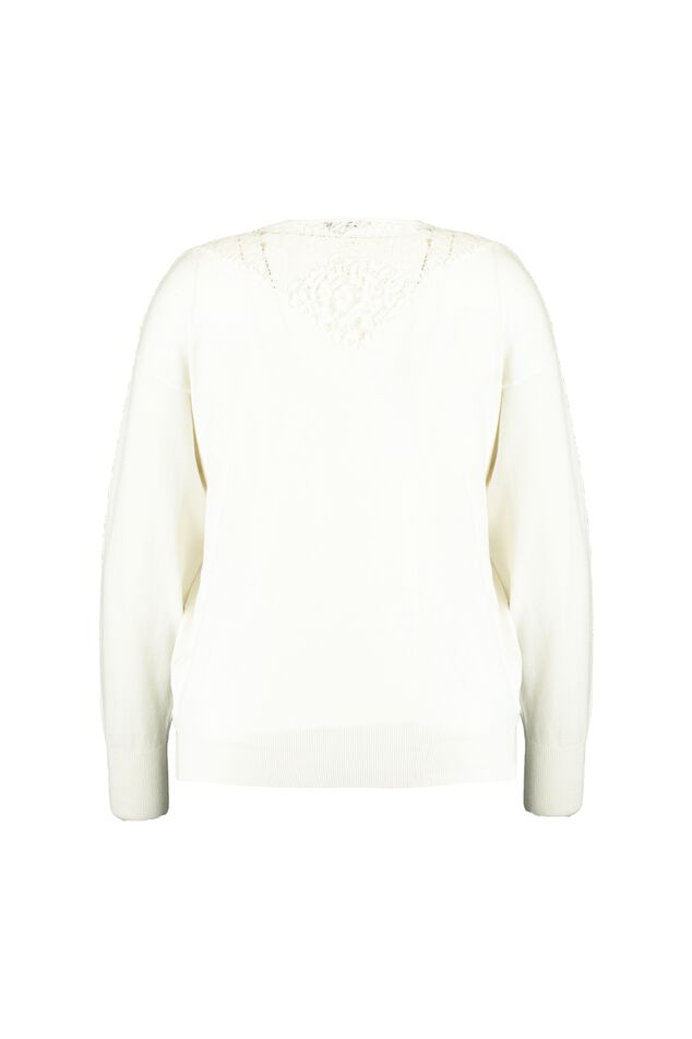 Haut en crochet avec motif ajouré et taille à cordon image number 2