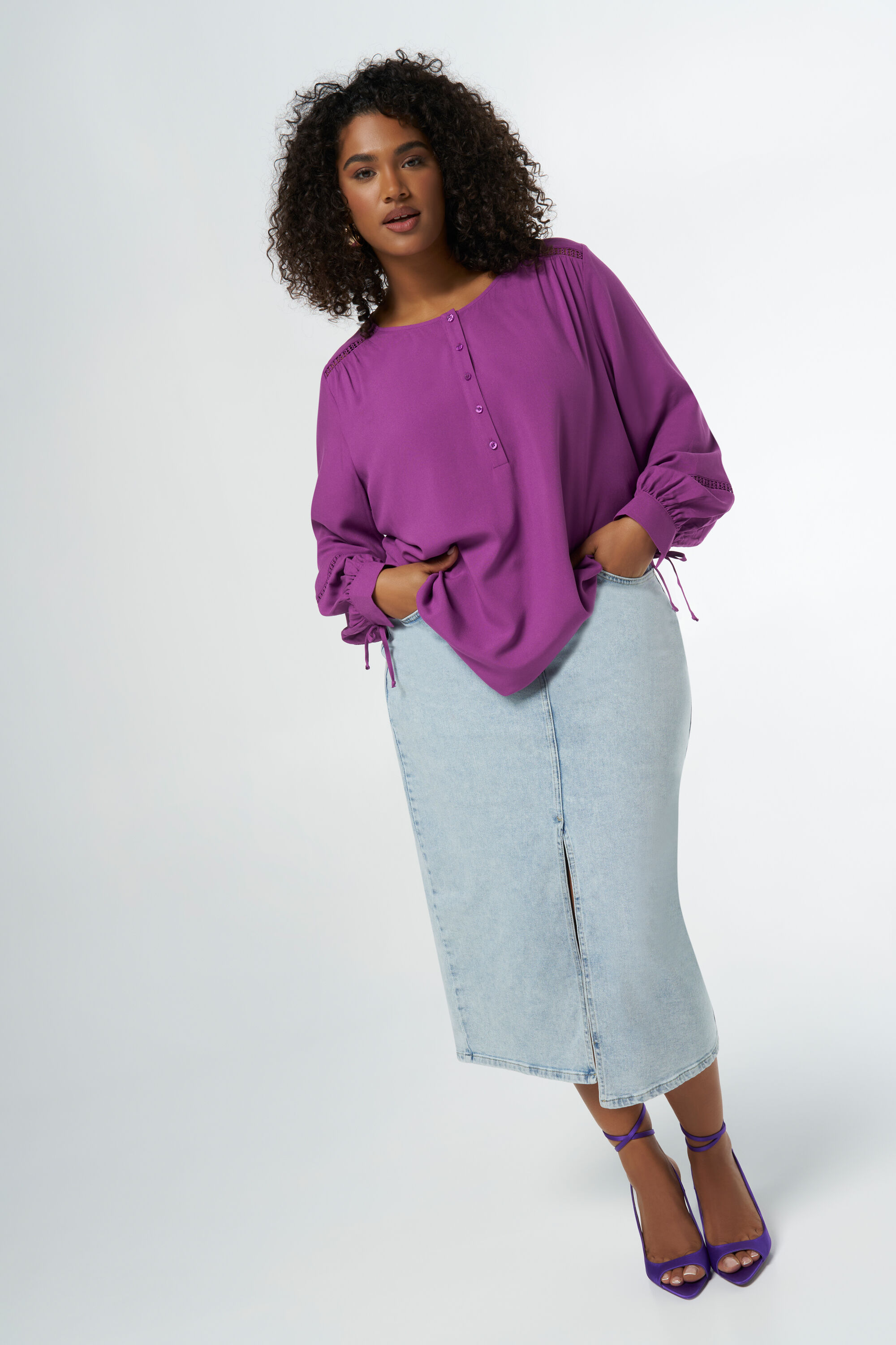 Chemisier avec d&eacute;tails sur les manches image number 5