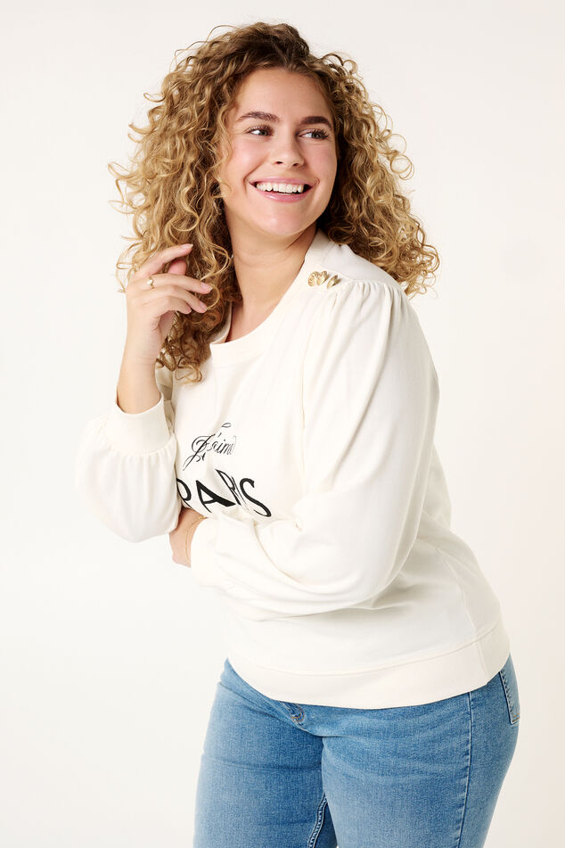 Sweater "Paris" mit Knopfdetails auf der Schulter image number 6