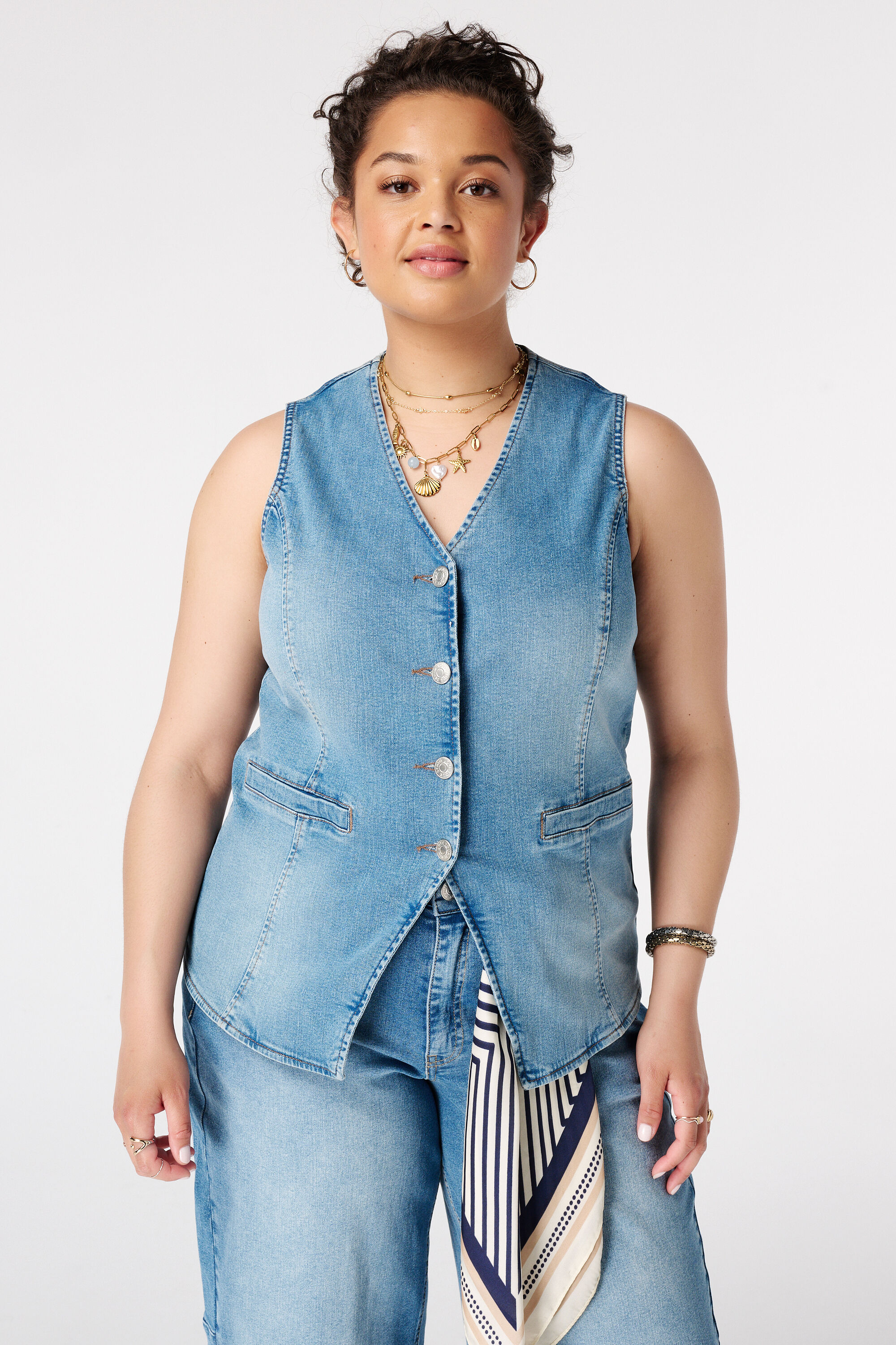 Gilet long en denim