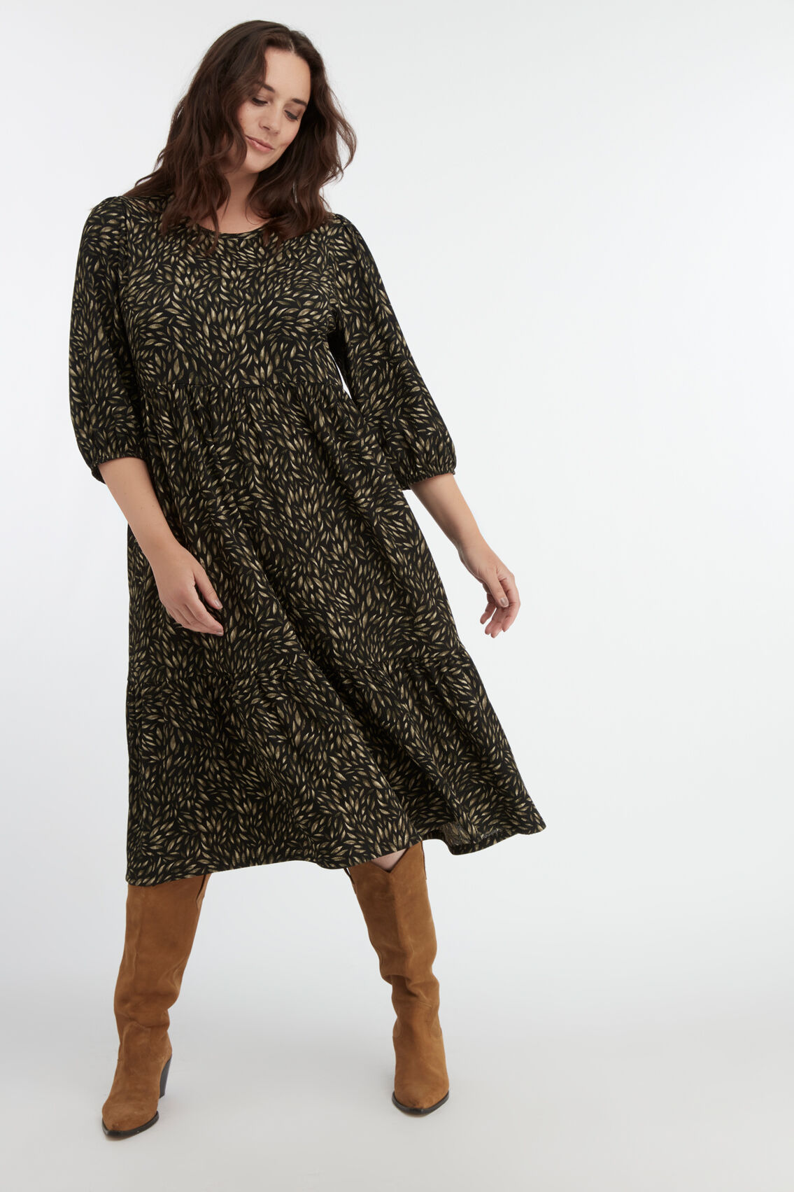 Longue robe ample &agrave; imprim&eacute;   image number 5