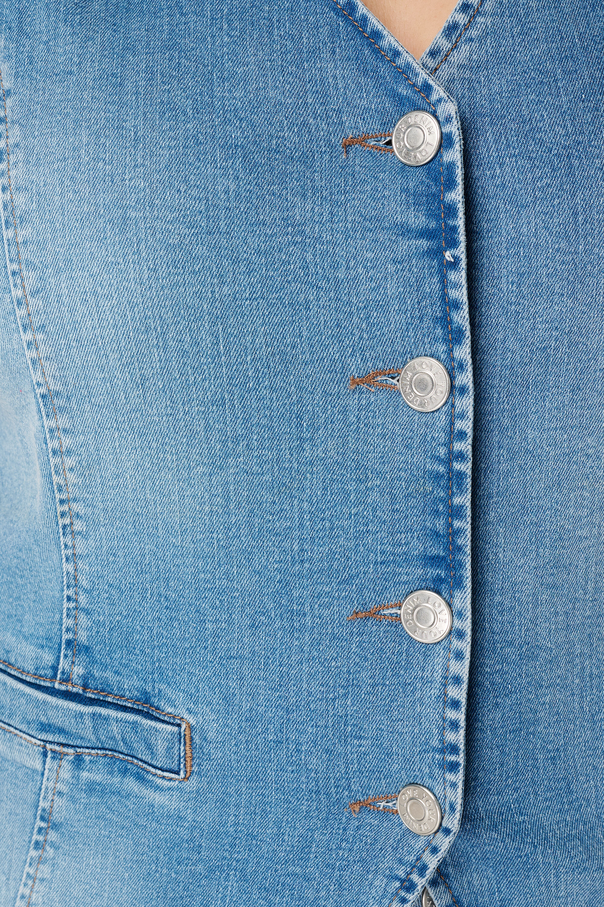 Gilet long en denim image number 6
