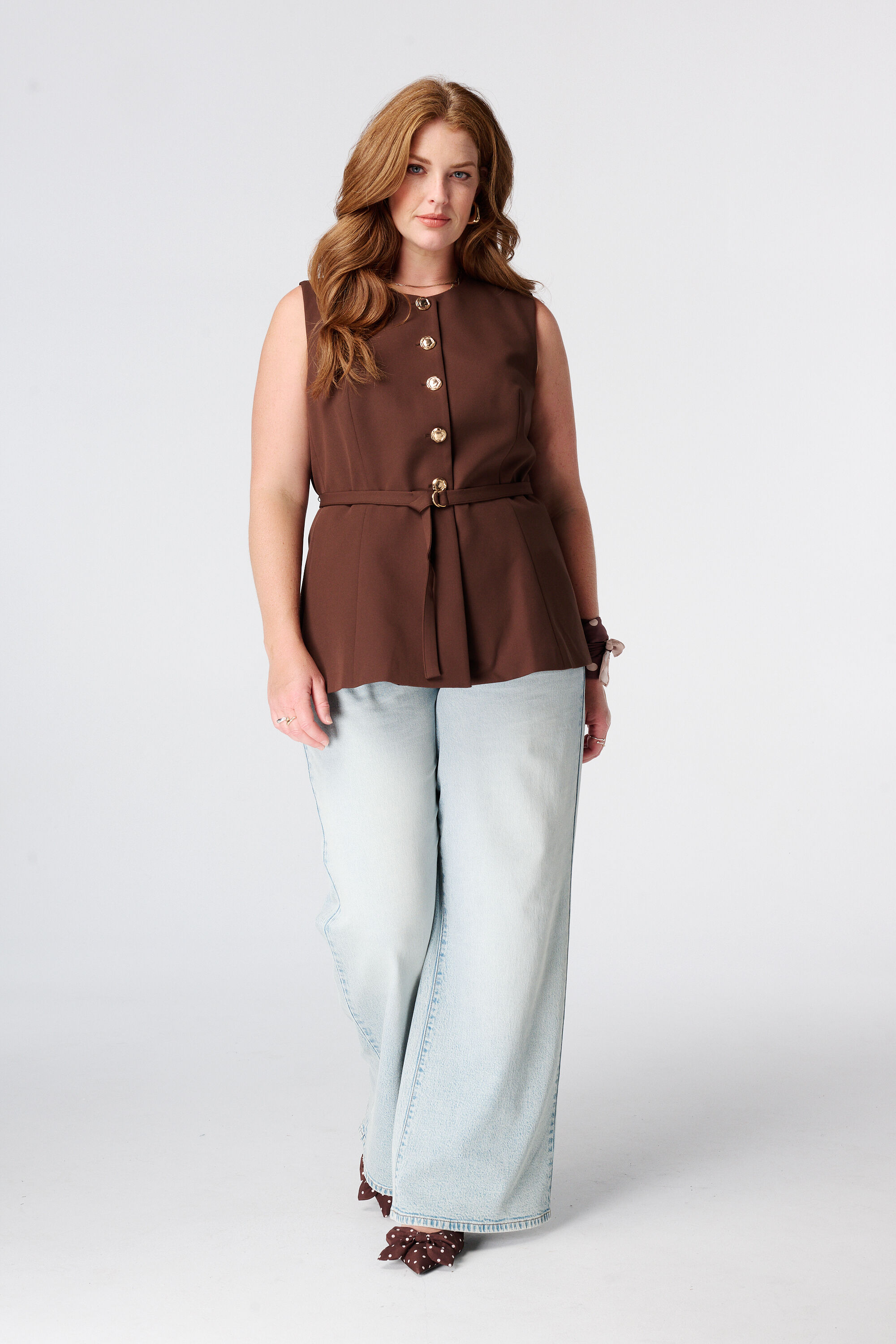 Gilet peplum avec ceinture image number 5