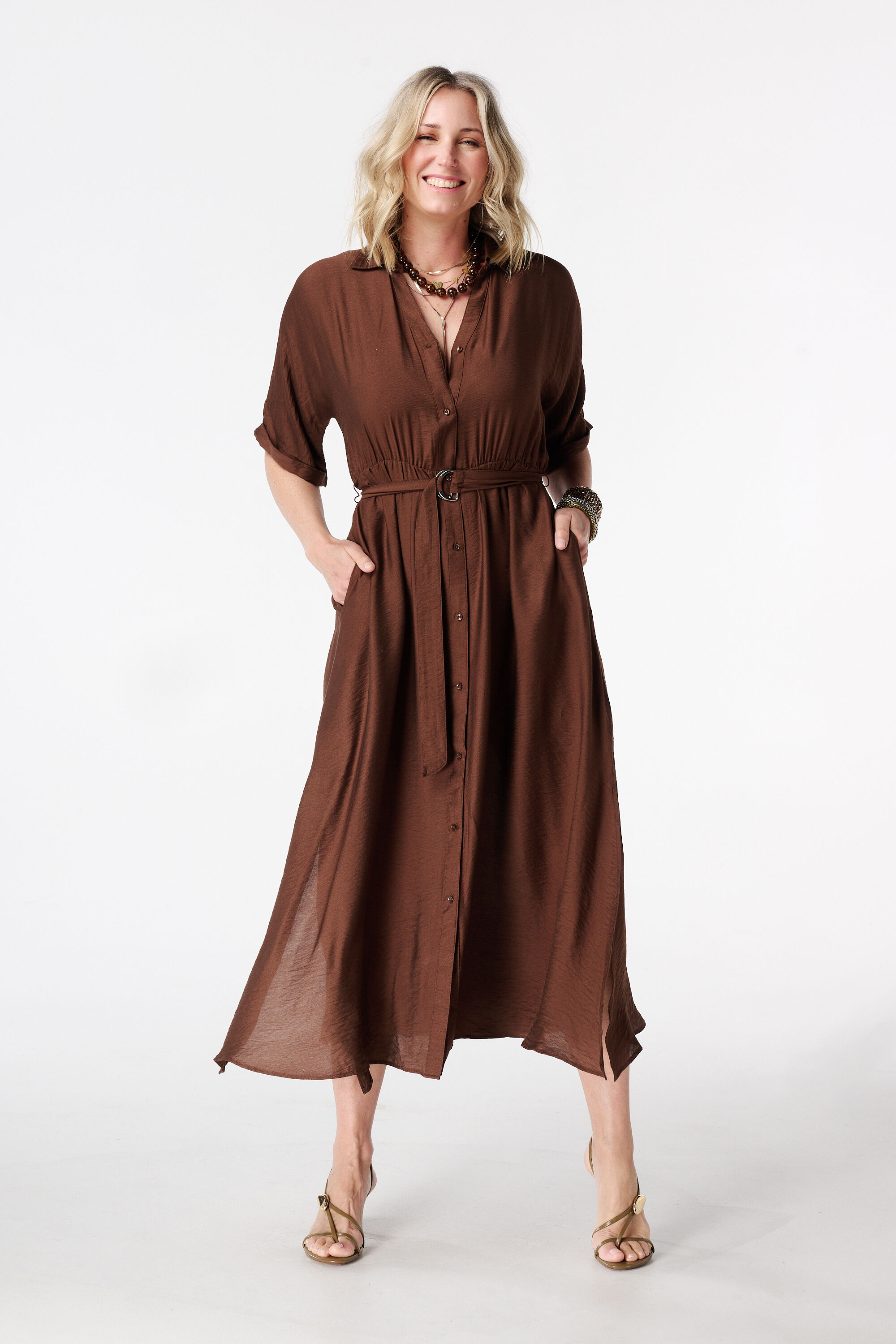 Robe longue avec ceinture image number 0