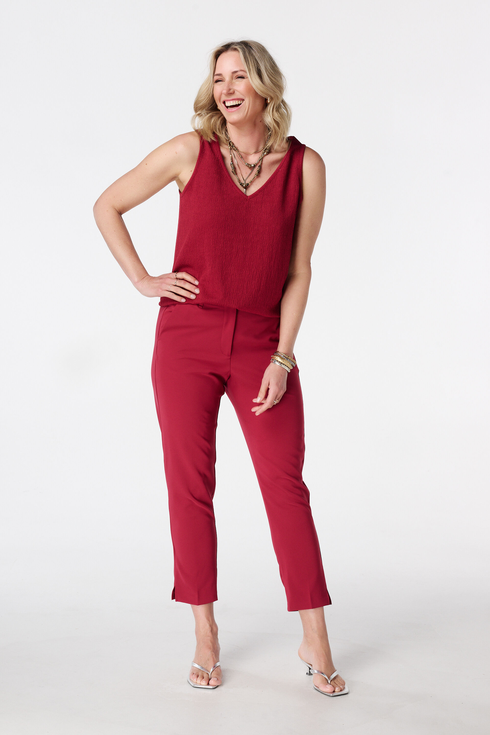 Pantalon droit &agrave; taille &eacute;lastique