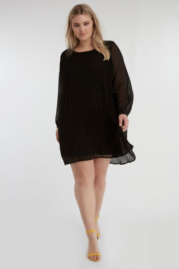 Robe pliss&eacute;e couleur unie