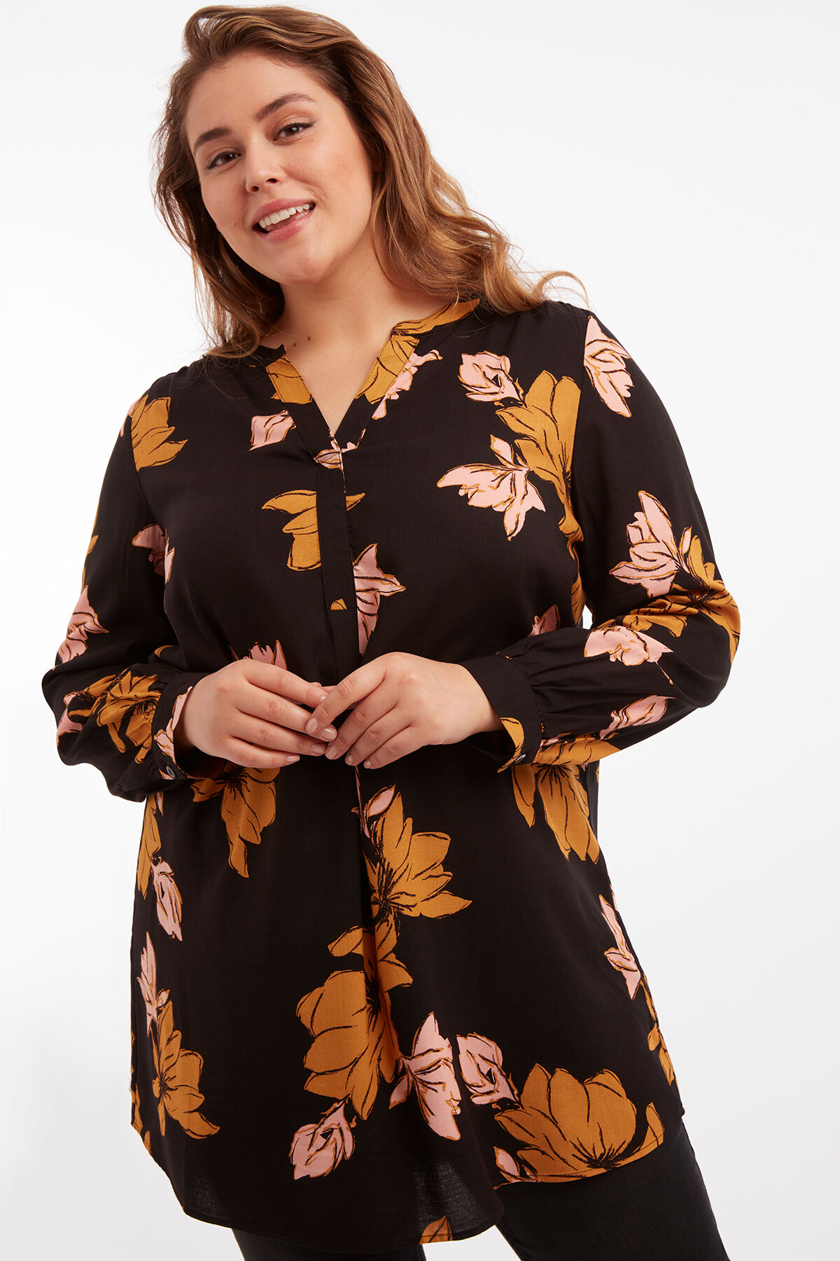 Chemisier tunique avec imprim&eacute; floral image number 4