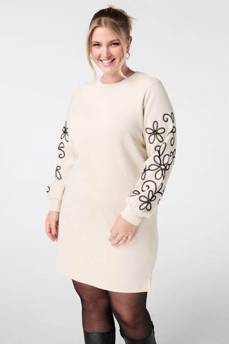 Robe sweat avec détails brodés Robe sweat avec détails brodés