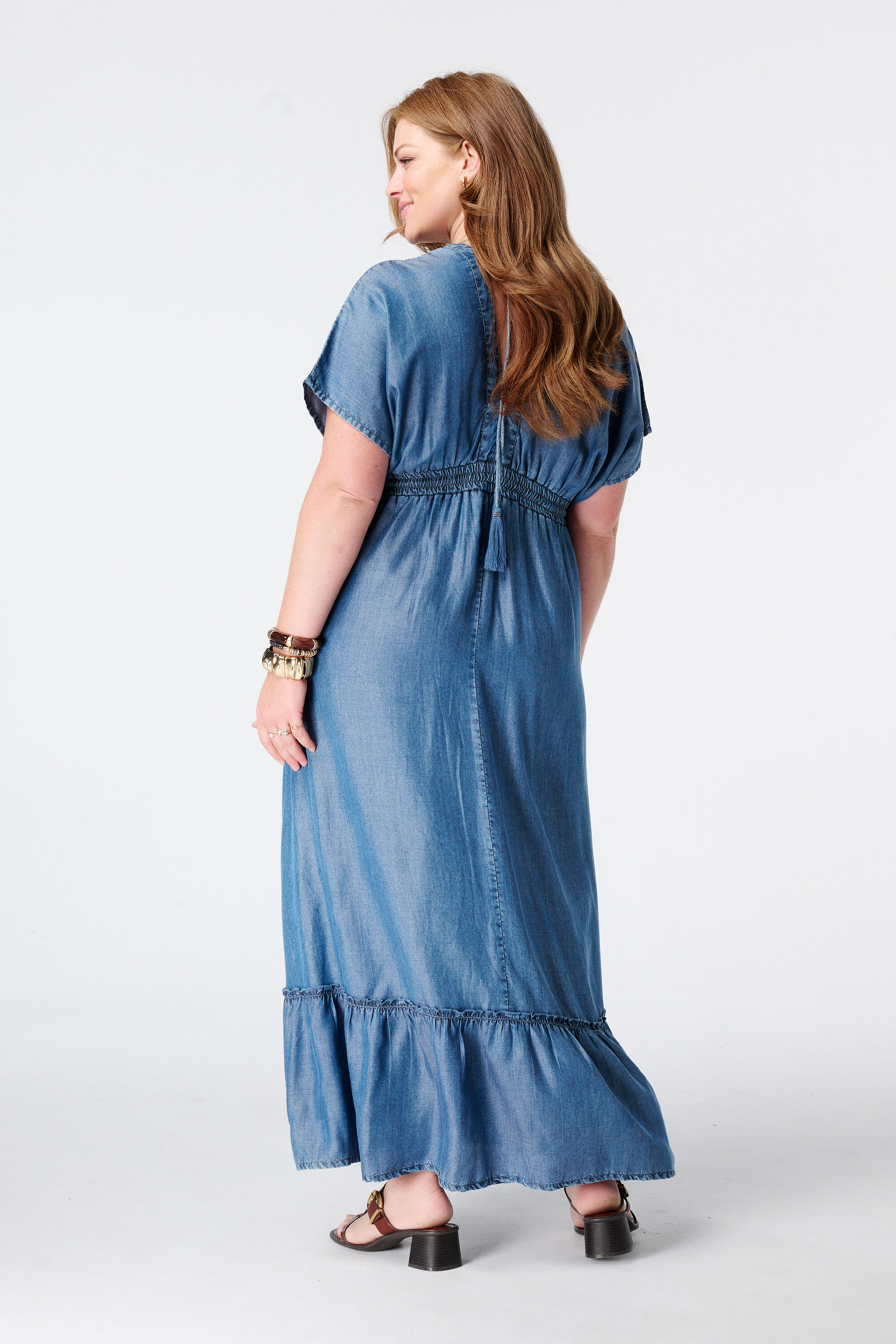 Robe maxi effet denim image number 3
