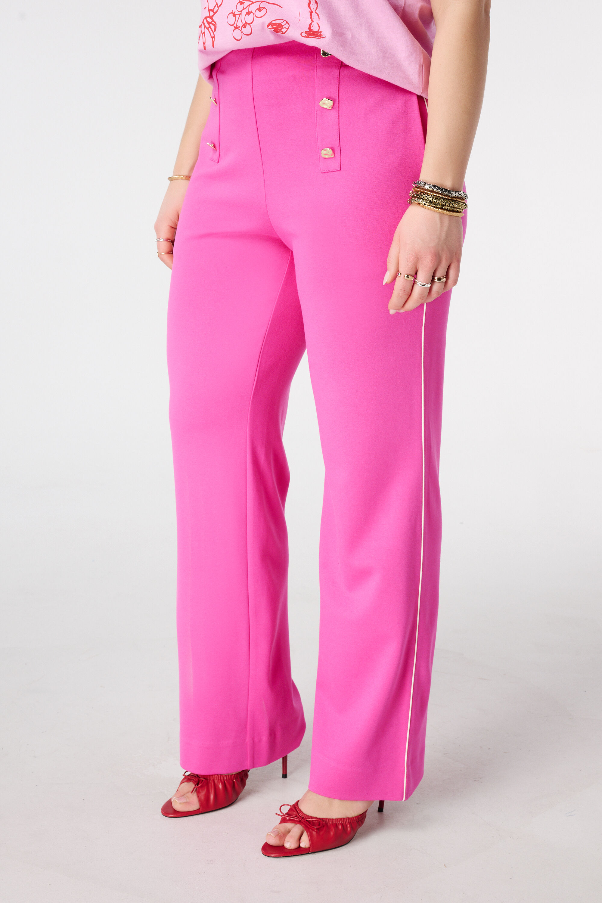 Pantalon wide leg avec coutures d&eacute;coratives image number 5