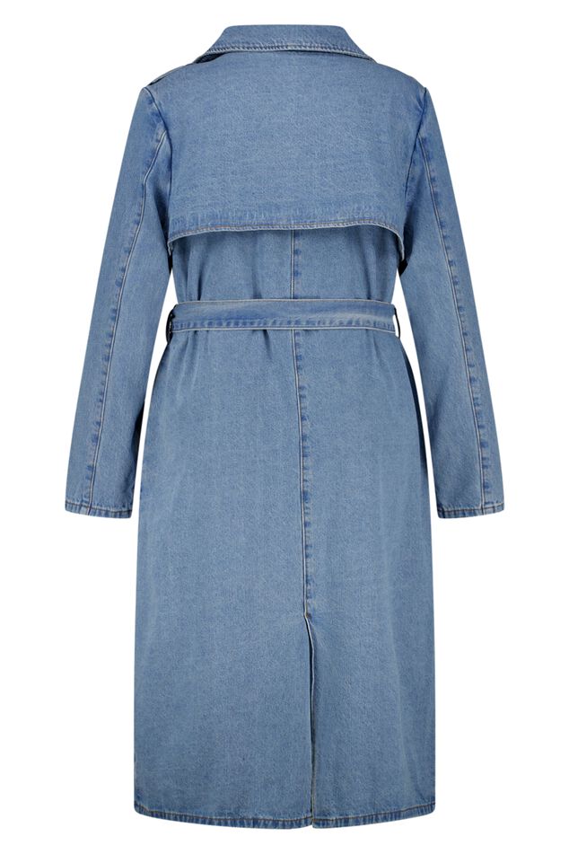 Trench en jean avec ceinture image number 2