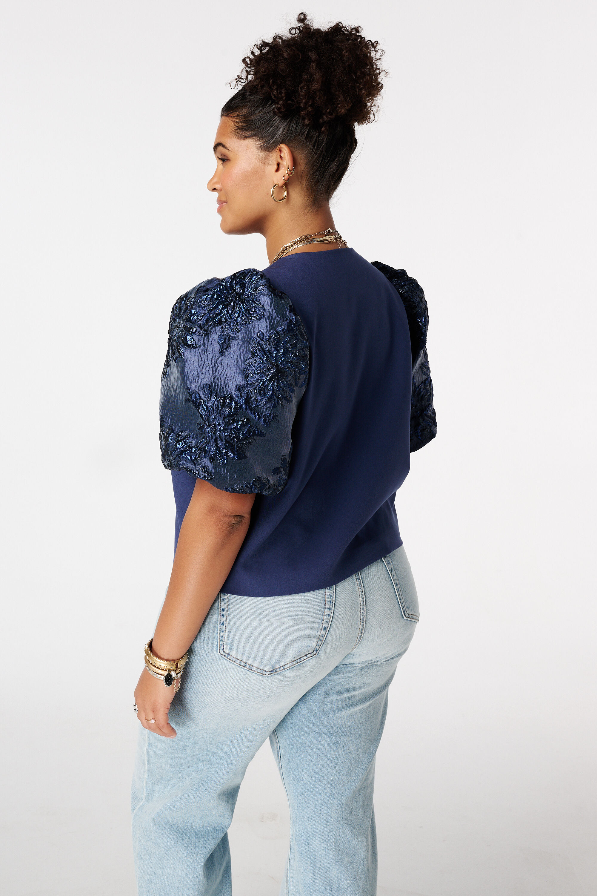 Haut avec manches en jacquard image number 3