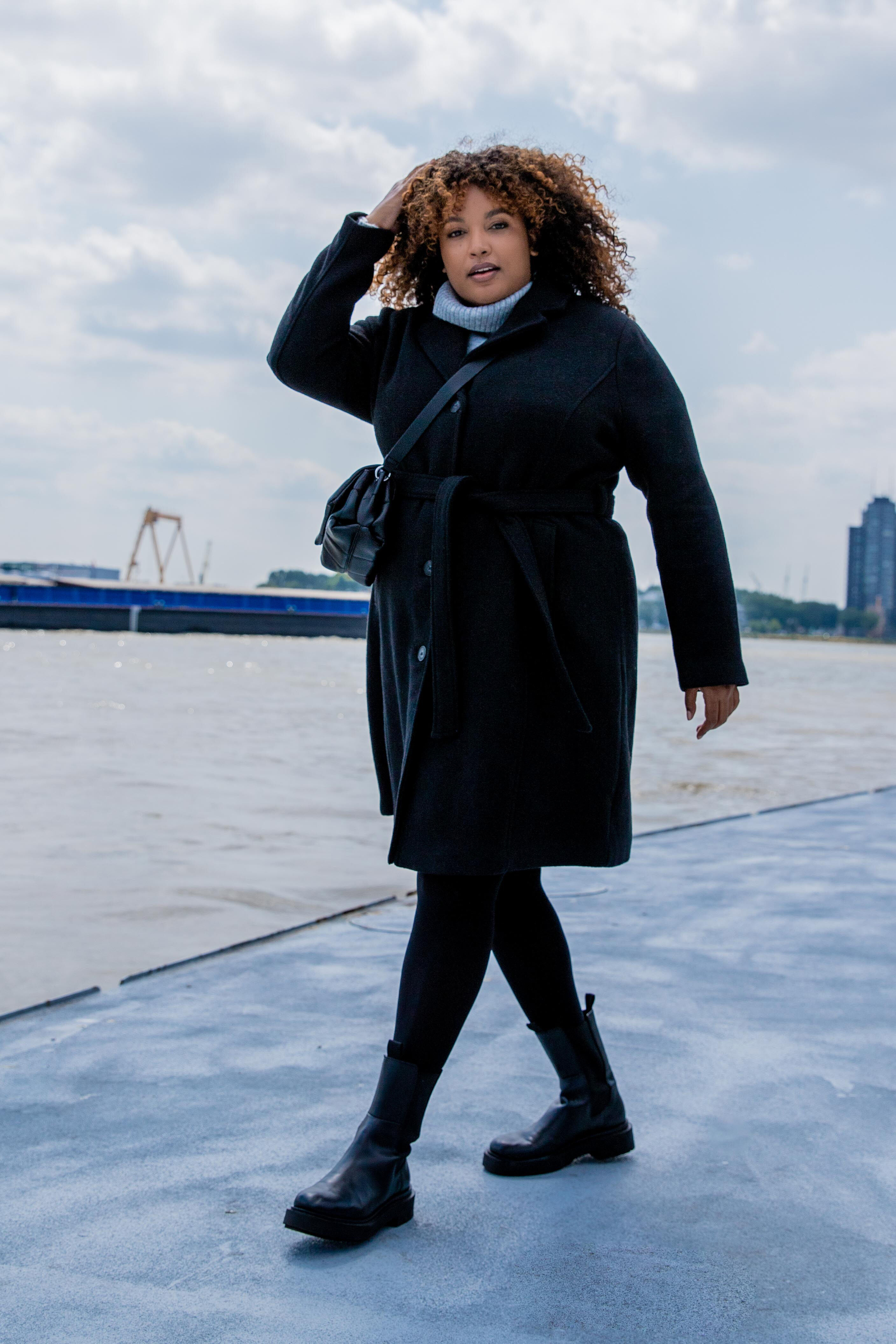 Femmes Veste longue avec ceinture MS Mode