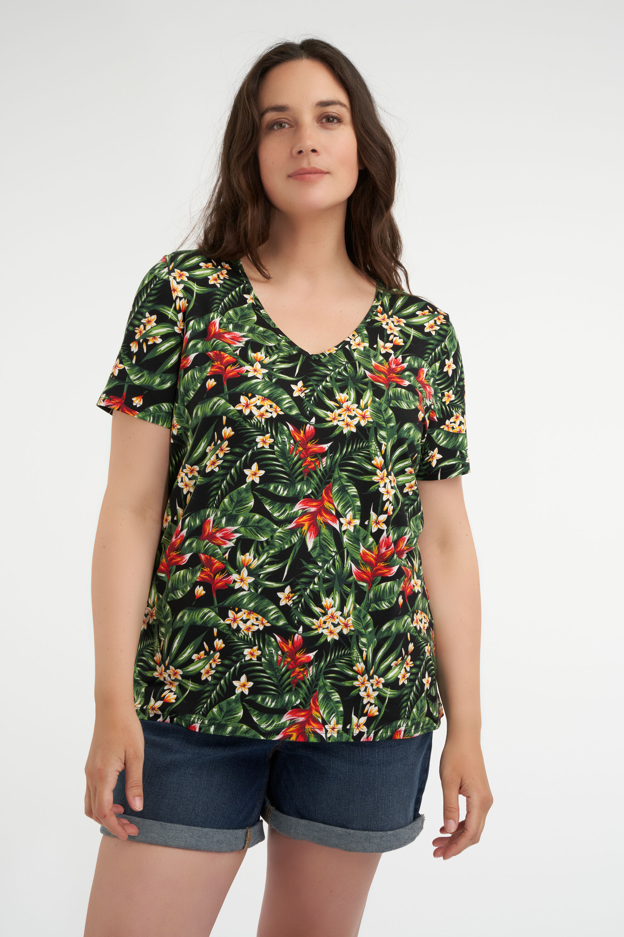 T-shirt avec col en V